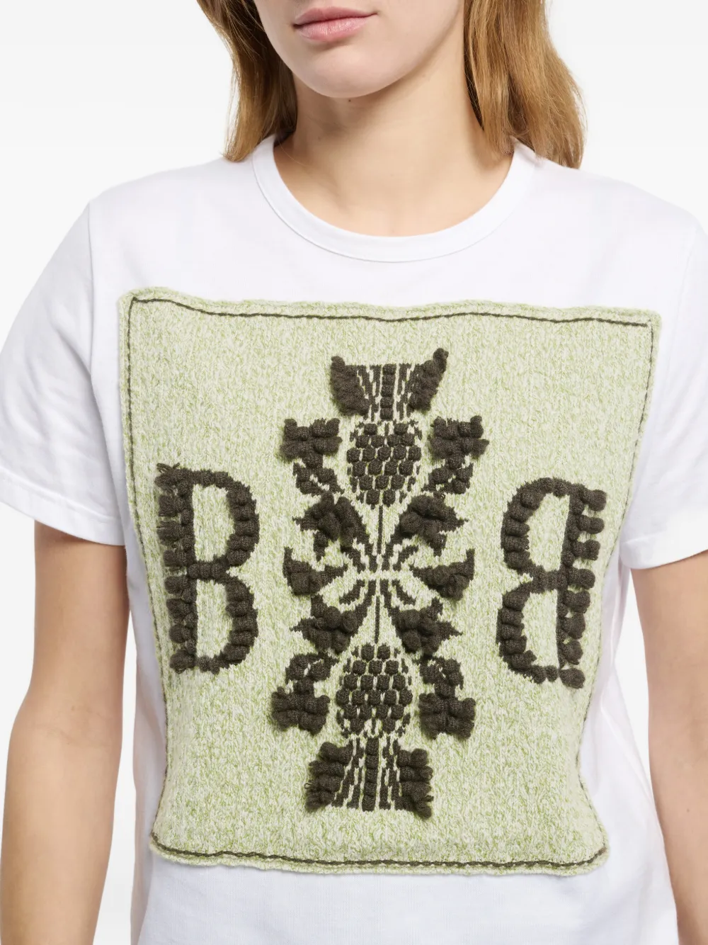 Barrie T-shirt met B-logopatch Wit