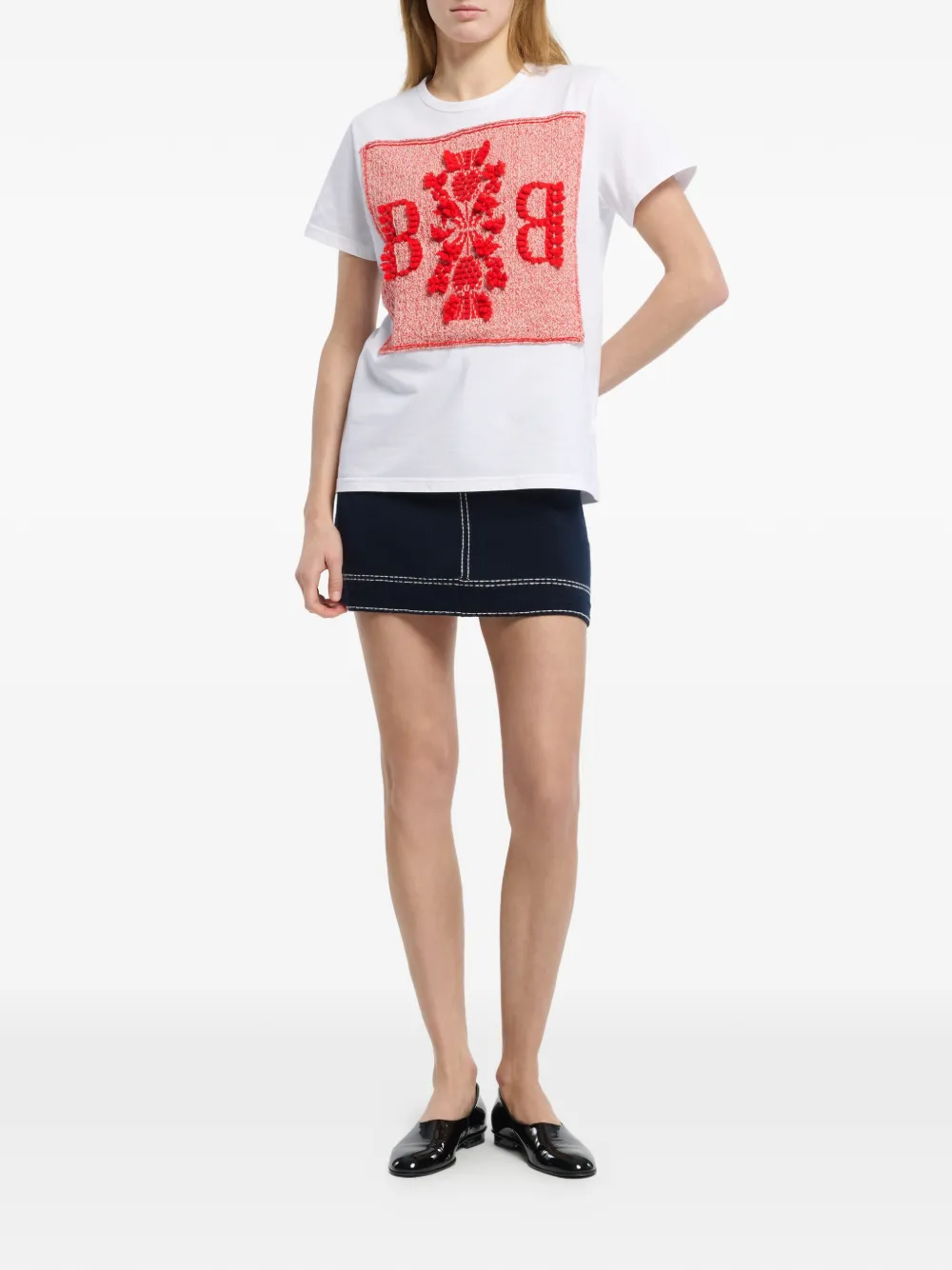 Barrie T-shirt met logopatch Wit