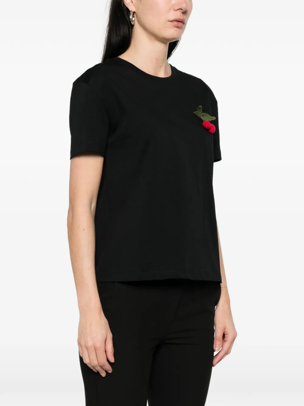 TWINSET T-shirt met kersenclip Zwart