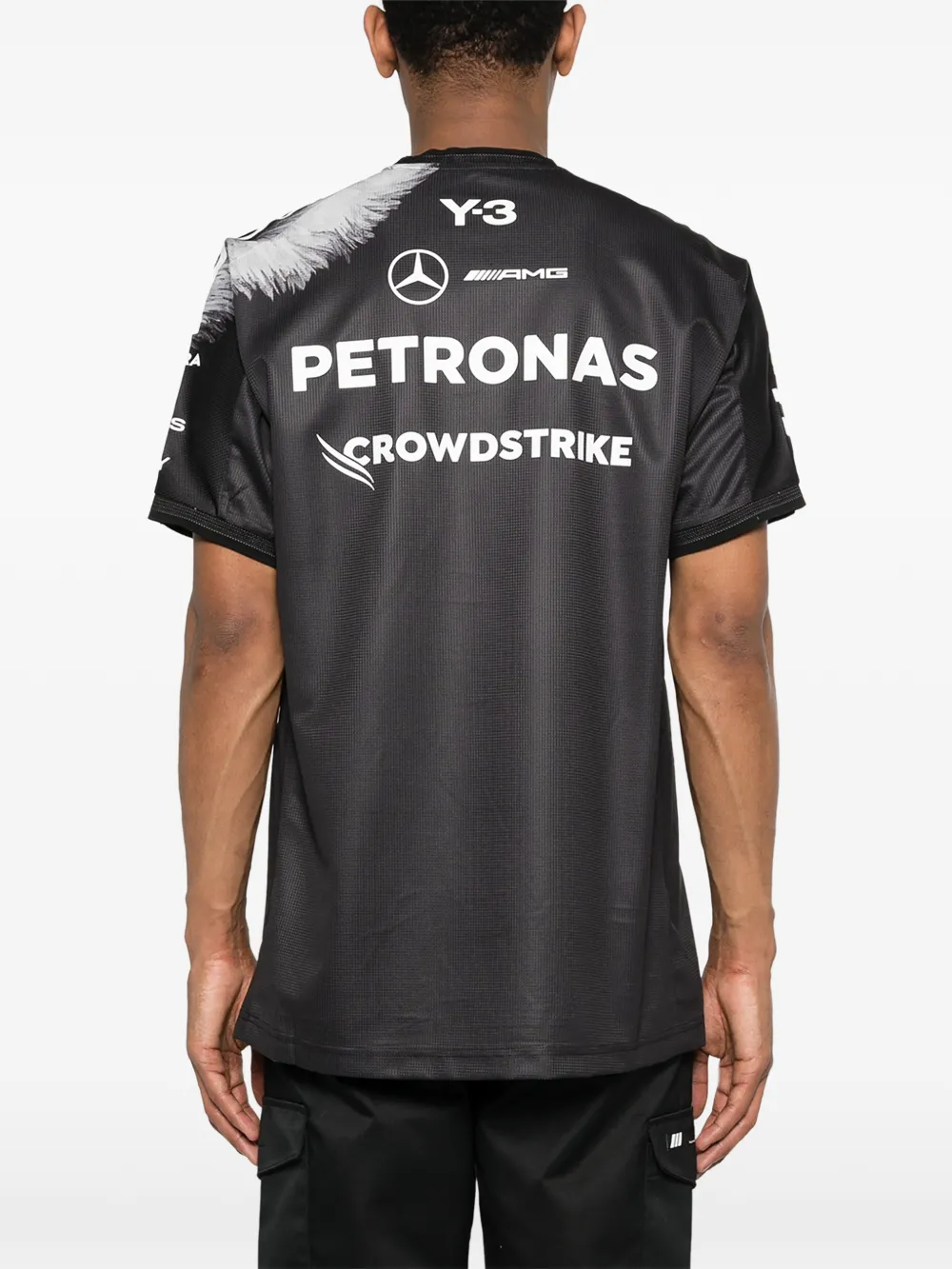 Y-3 x Mercedes-AMG Petronas F1 print-detail T-shirt | Black | FARFETCH