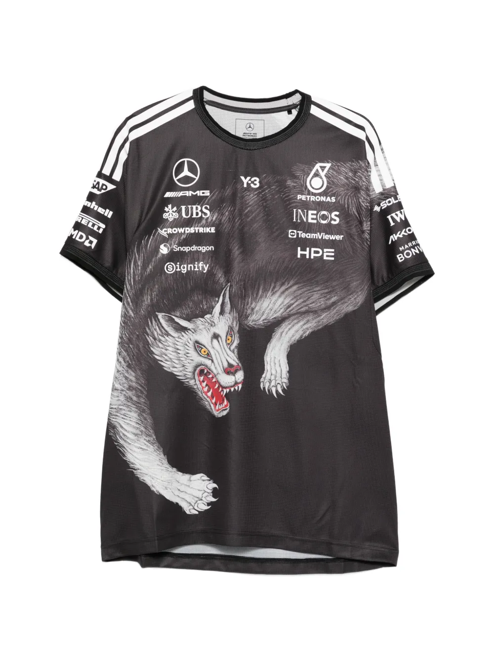 Y-3 x Mercedes-AMG Petronas F1 print-detail T-shirt - Nero