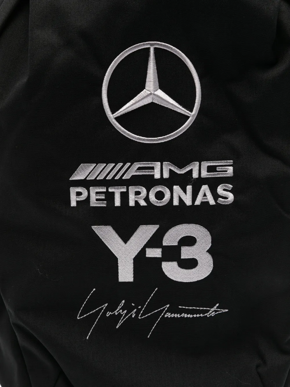 Y-3 x Mercedes-AMG Petronas F1 rugzak met geborduurd logo Zwart