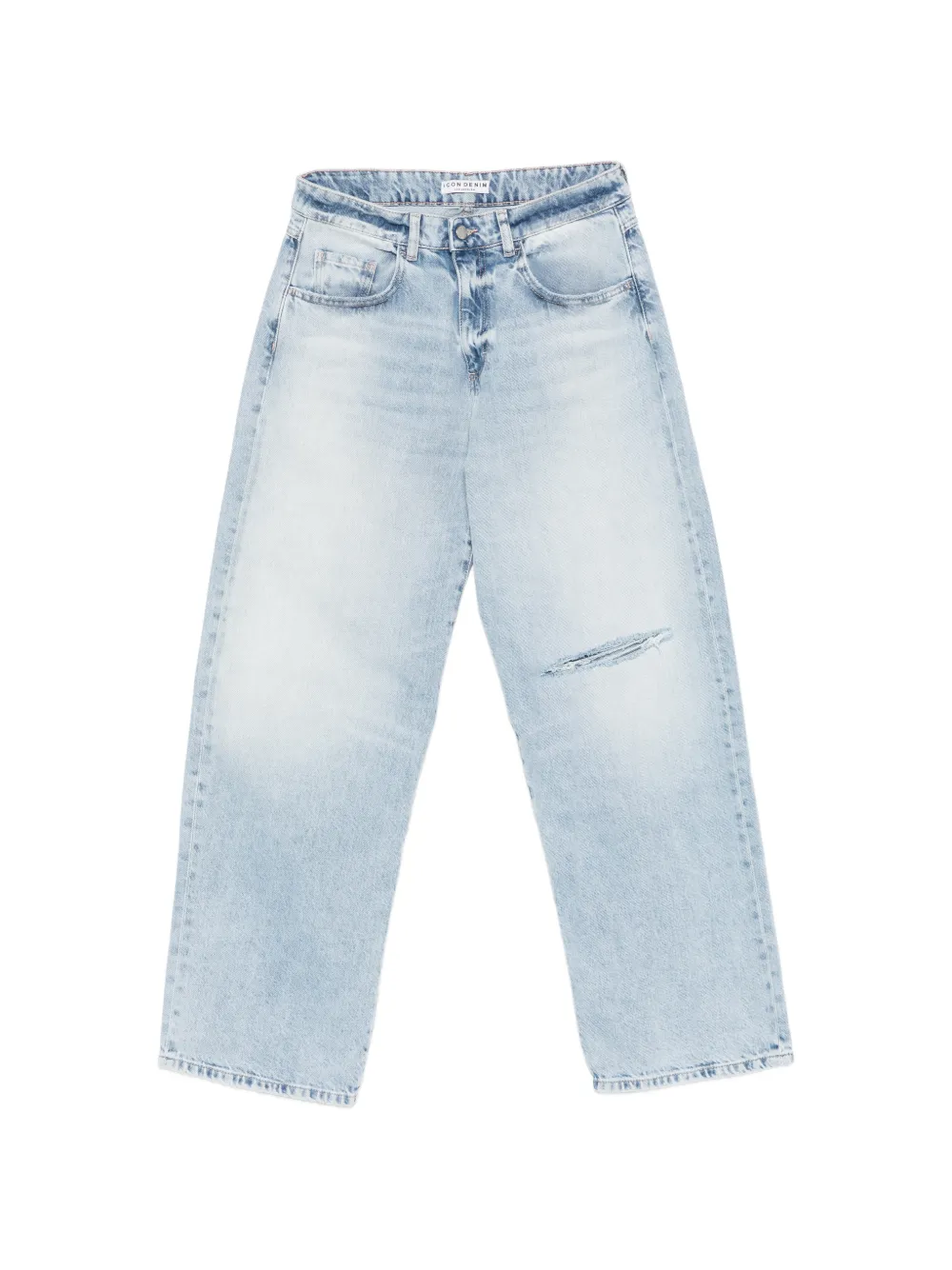 ICON DENIM distressed straight-leg jeans - Blu