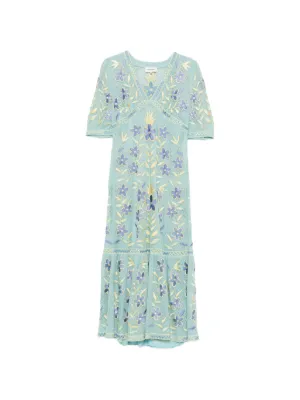 meshki beaded dress Eloise Hand Beaded Mini Dress - Blue Swirl Print main image 1