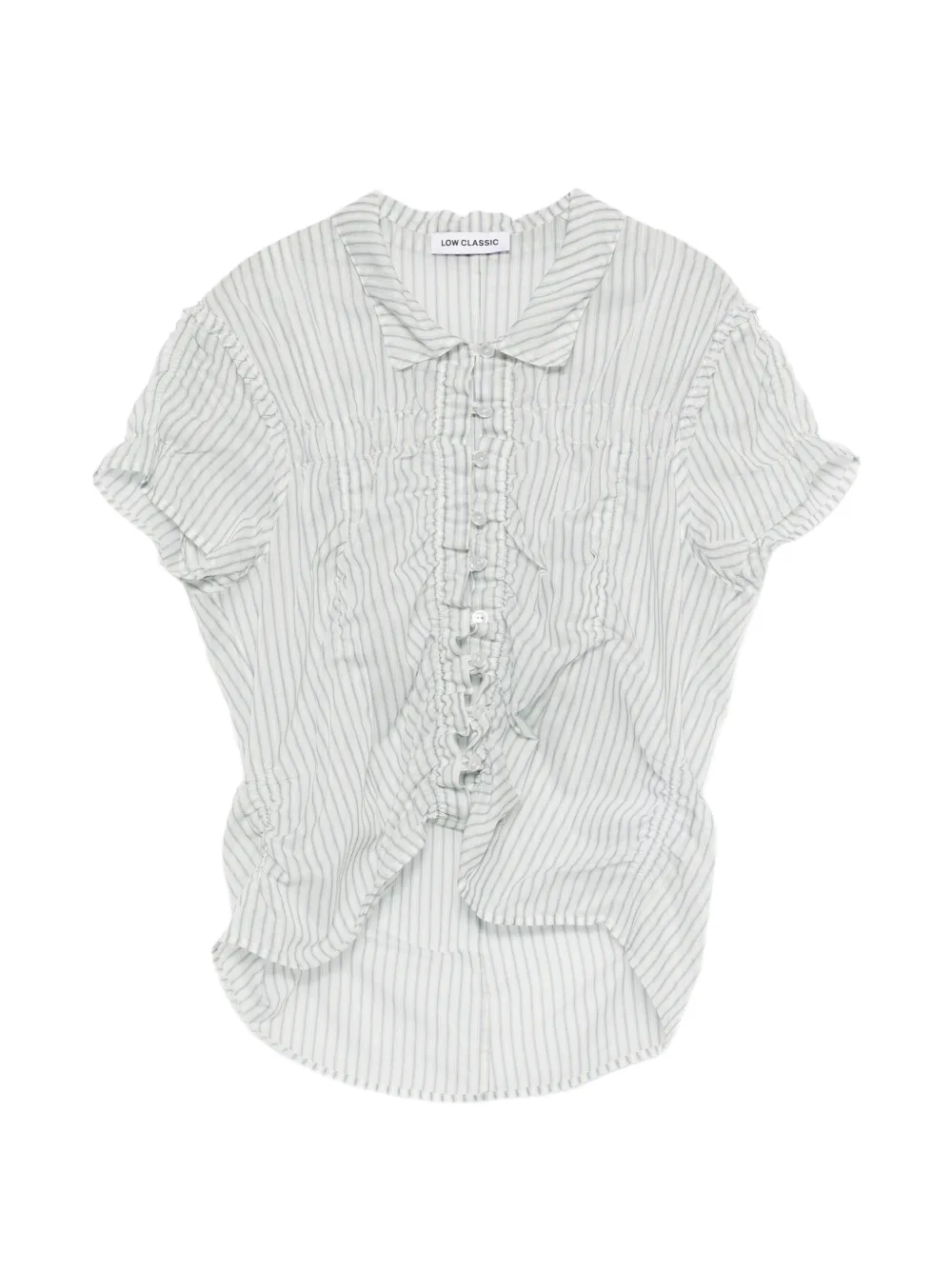 Low Classic ruffled striped shirt - Bianco