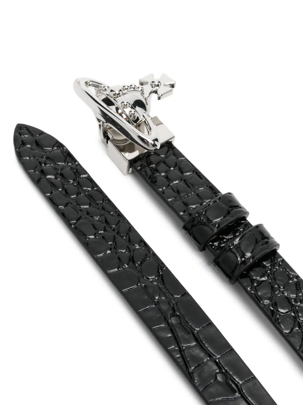Vivienne Westwood Riem met krokodillen-reliëf Zwart