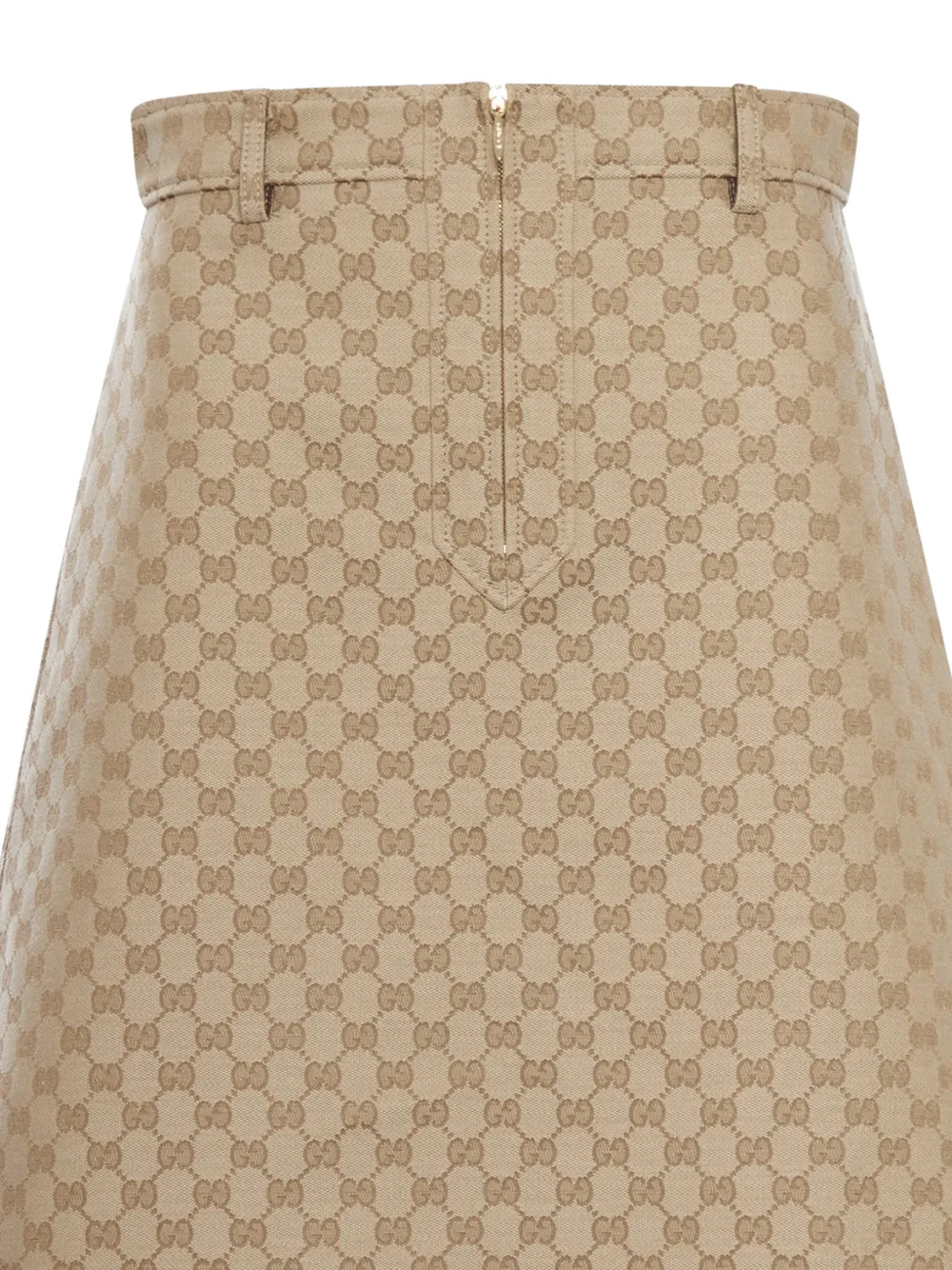 Gucci Midi-rok met A-lijn en GG-jacquard Beige