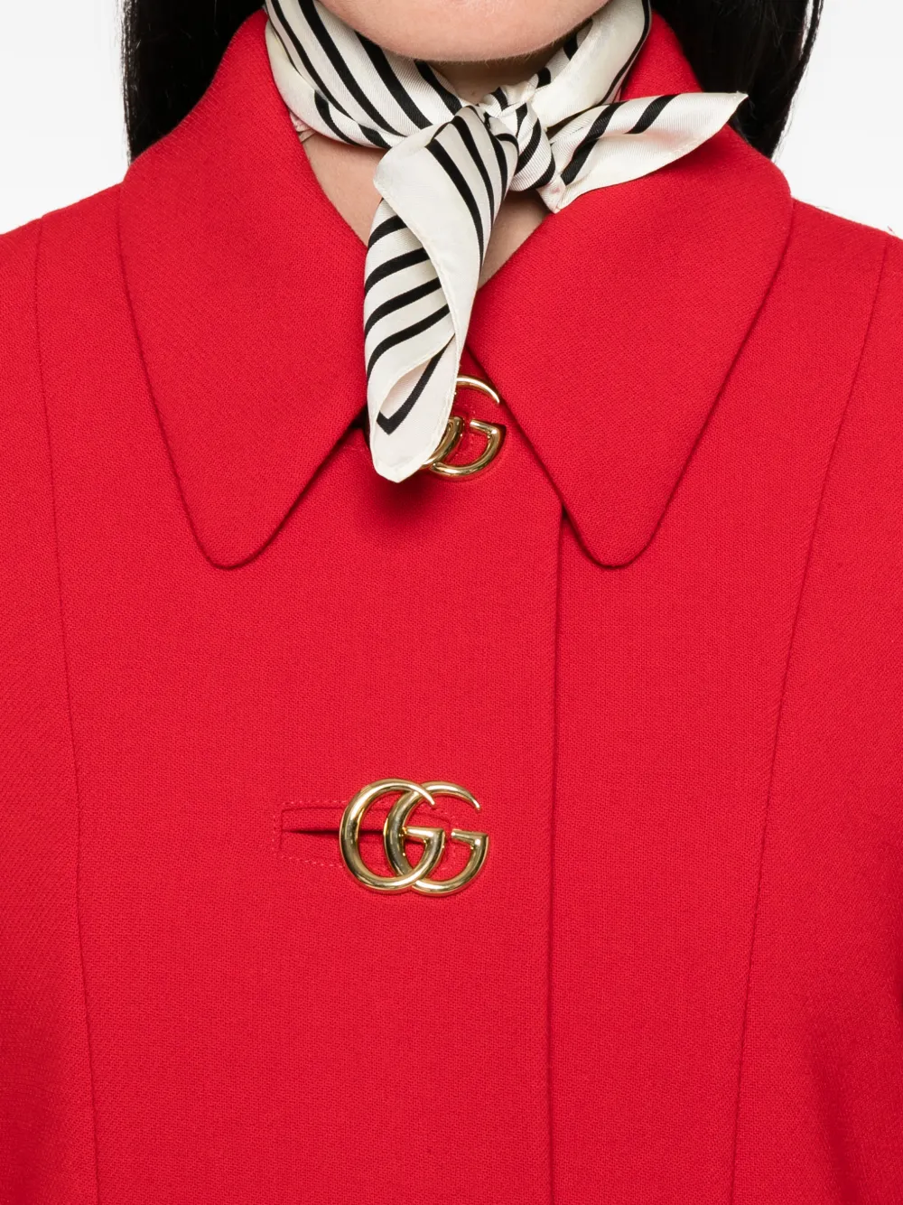 Gucci Wollen jas met logoknoop Rood