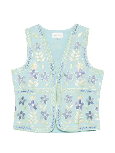 Antik Batik Carioca floral-embroidered gilet