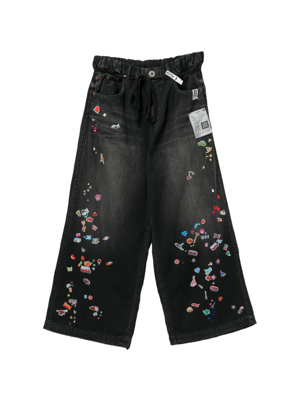 Maison MIHARA YASUHIRO kids sticker printed jeans - Nero