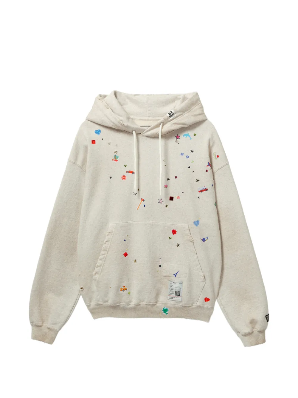 Maison MIHARA YASUHIRO all-over graphic print hoodie - Nude