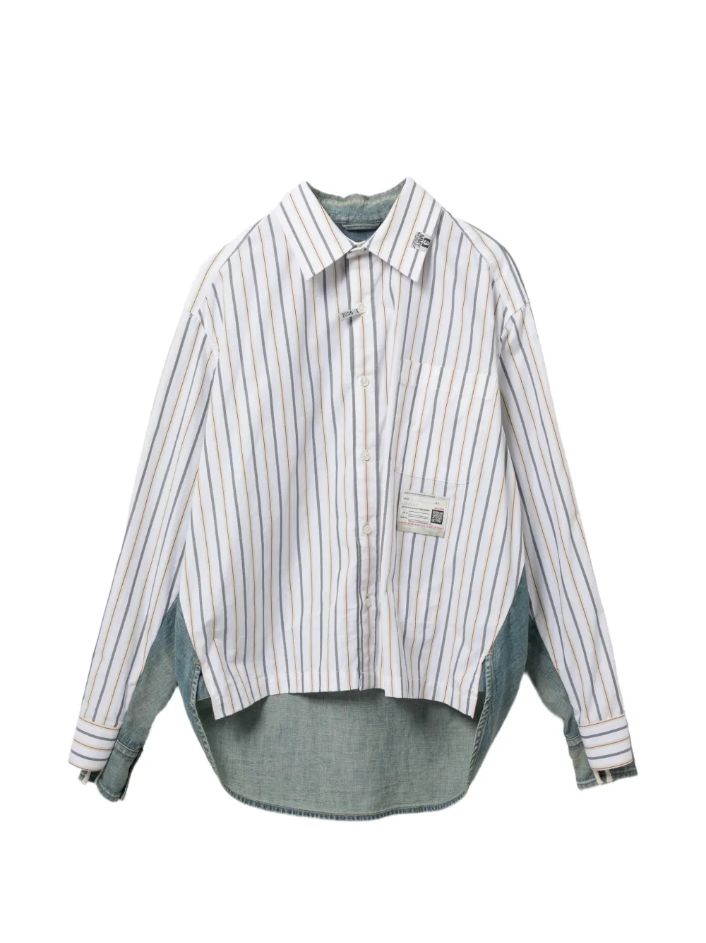Maison MIHARA YASUHIRO panelled striped shirt - White