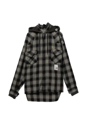 Maison MIHARA YASUHIRO チェック フーデッドシャツ | ブラック