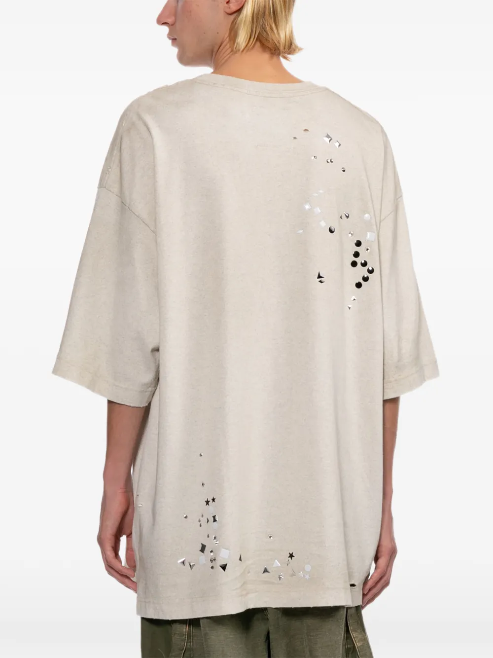 Maison MIHARA YASUHIRO T-shirt met sticker Beige