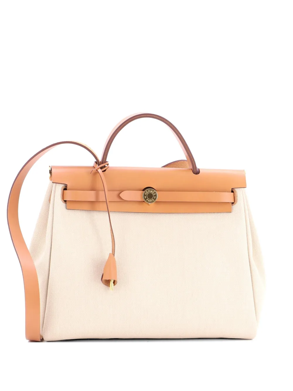 Hermès Pre-Owned Borsa a spalla Herbag 31 in pelle e tela con zip - Toni neutri