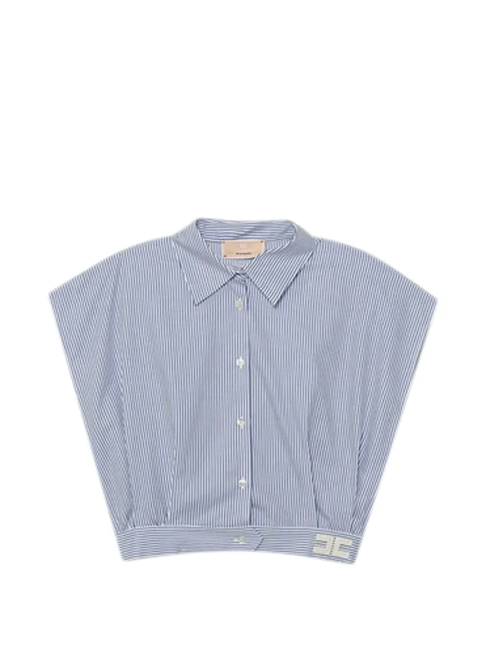 Elisabetta Franchi Kids striped logo crop top - Weiß