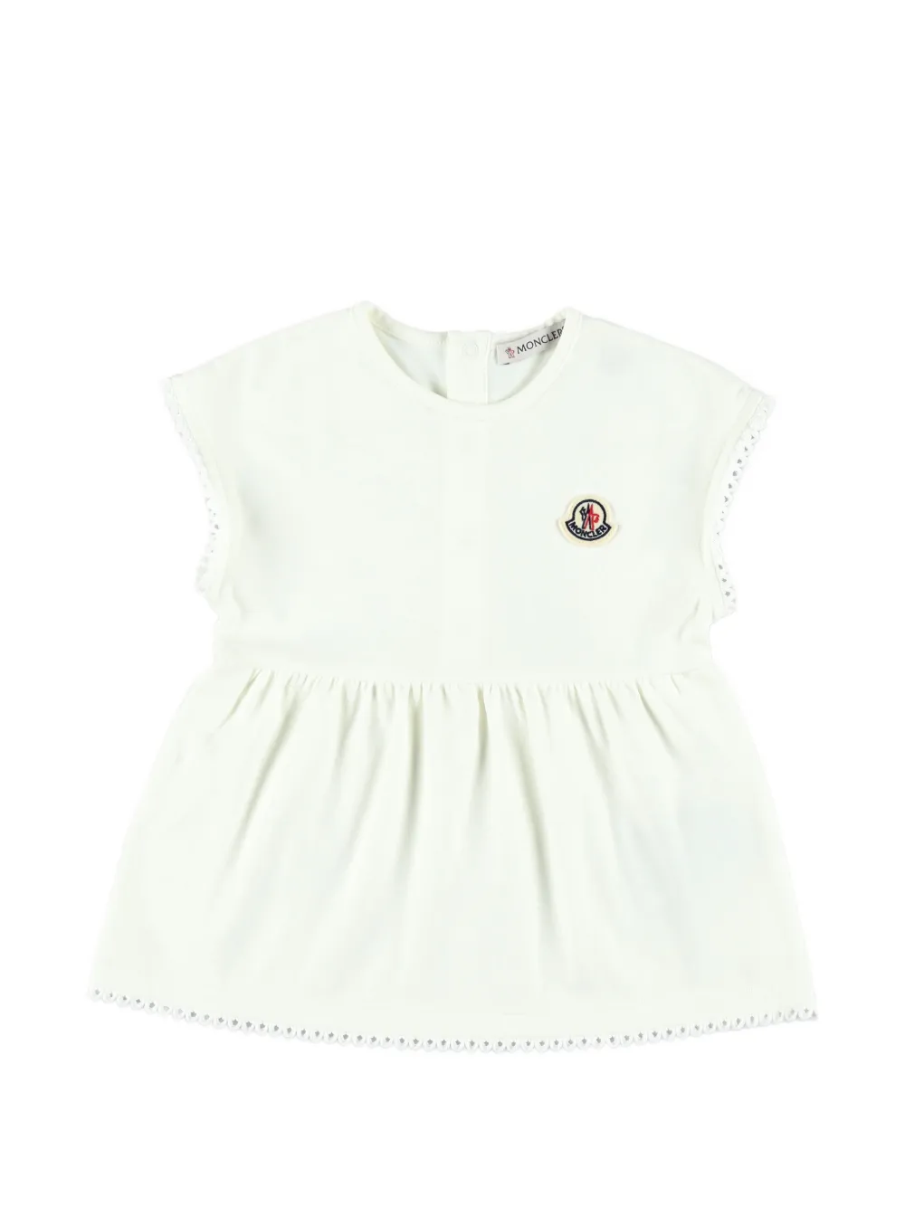 Moncler Enfant Shortsset met kanten afwerking Beige