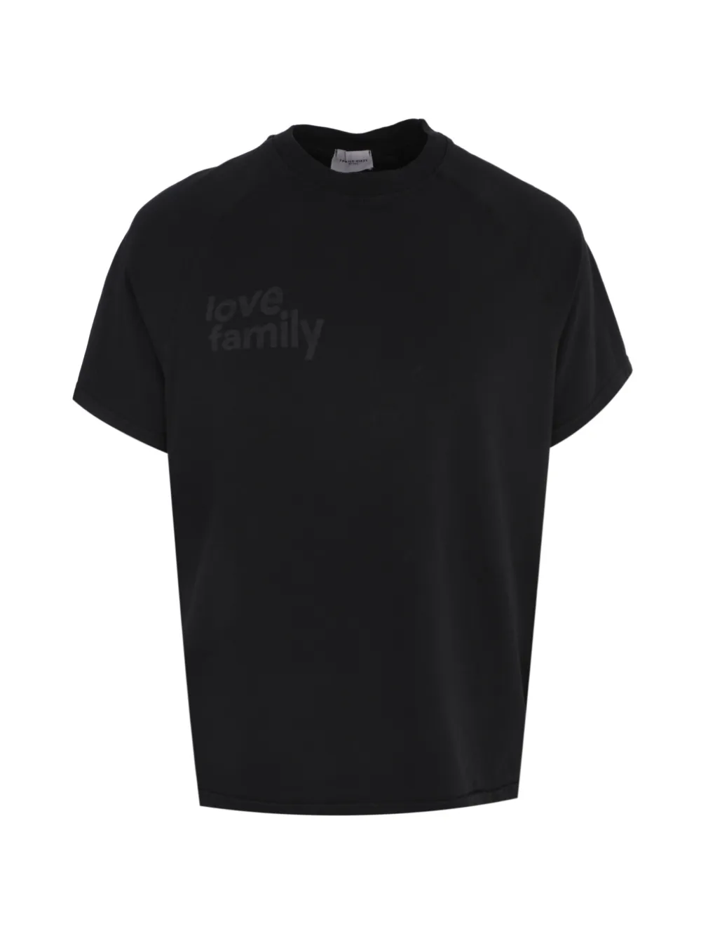 Family First slogan-print short-sleeved T-shirt - Schwarz