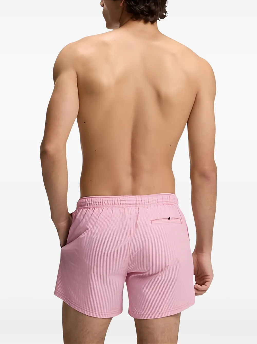  Boss Short De Bain Velvetfish à Rayures - Rouge 