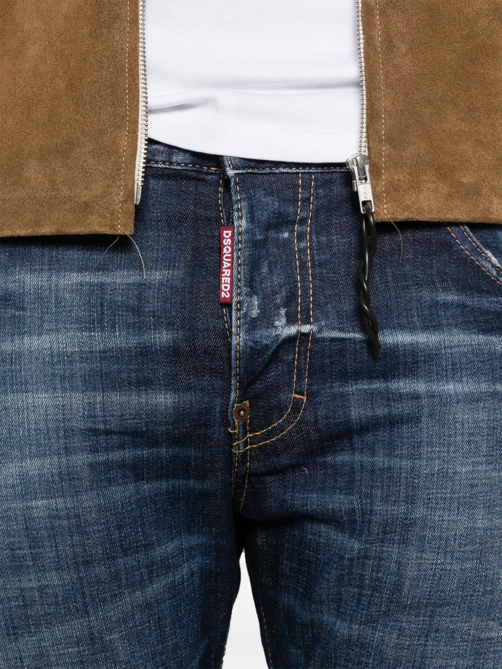 DSQUARED2 Jeans met logopatch en riemlus Blauw
