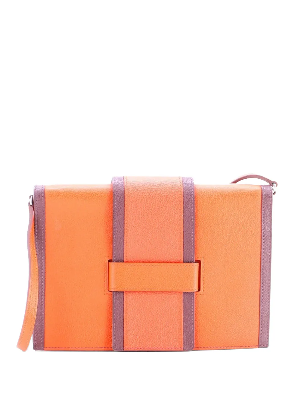 Hermès Pre-Owned H Passant Clutch Shoulder Bag Evercolor crossbody bag - Arancione