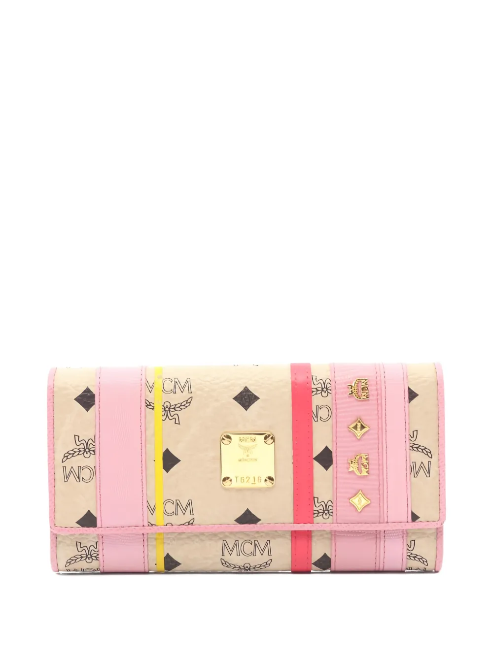 Pre-owned Mcm 10s Visetos Bi-fold Leather Wallet In Neutral