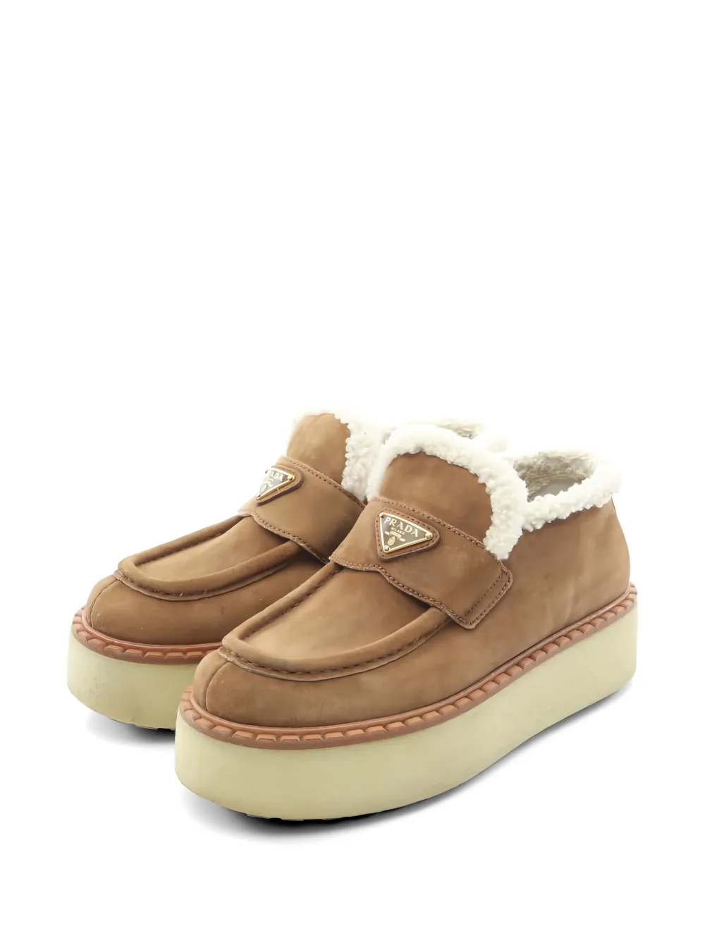 Prada Pre-Owned 2000s Stiefel mit Triangel-Logo - Braun