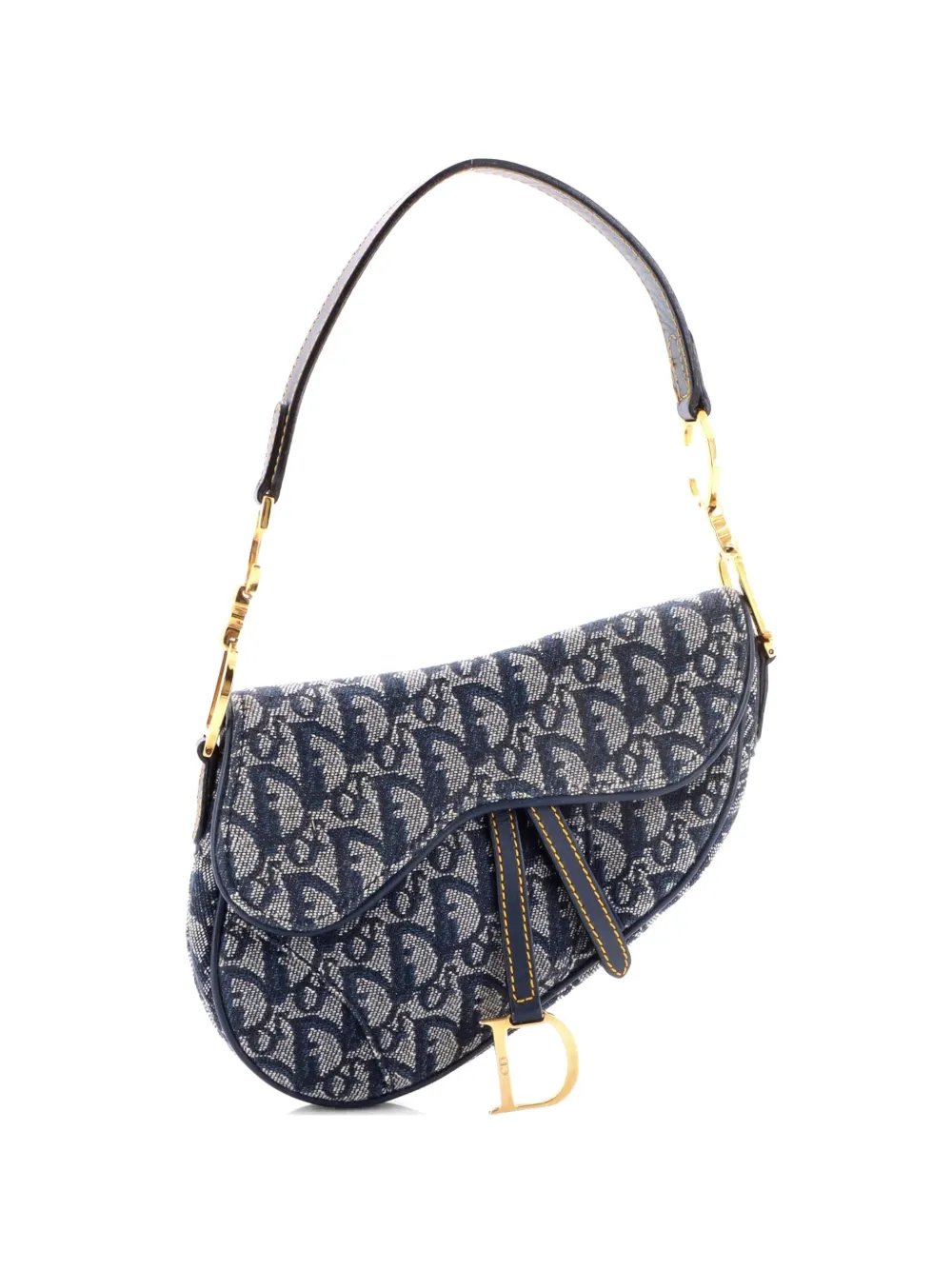 Christian Dior Pre-Owned Vintage Saddle Bag Diorissimo Canvas Small shoulder bag - Blue