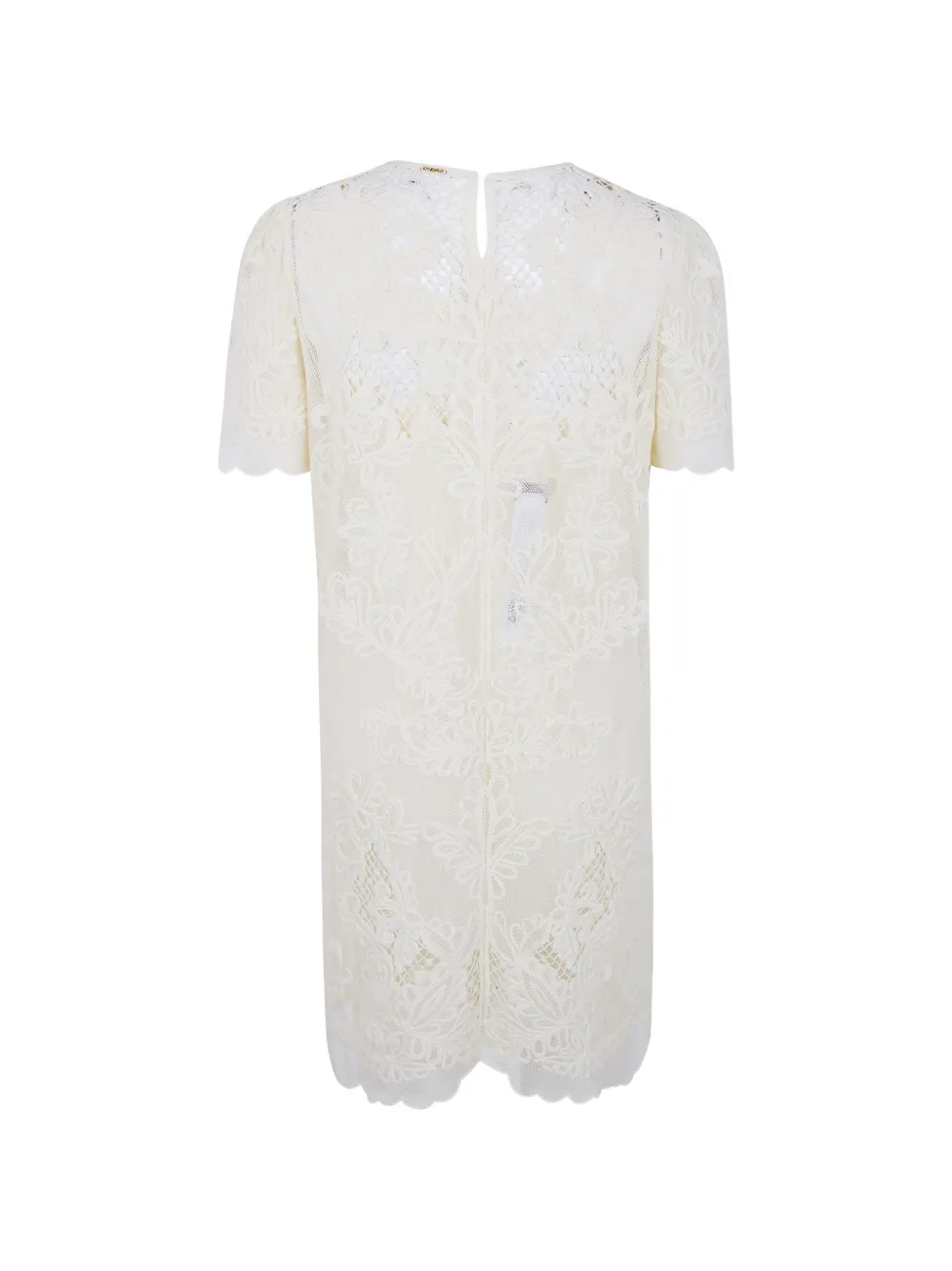 TWINSET Jurk met gewelfde afwerking en kant Beige