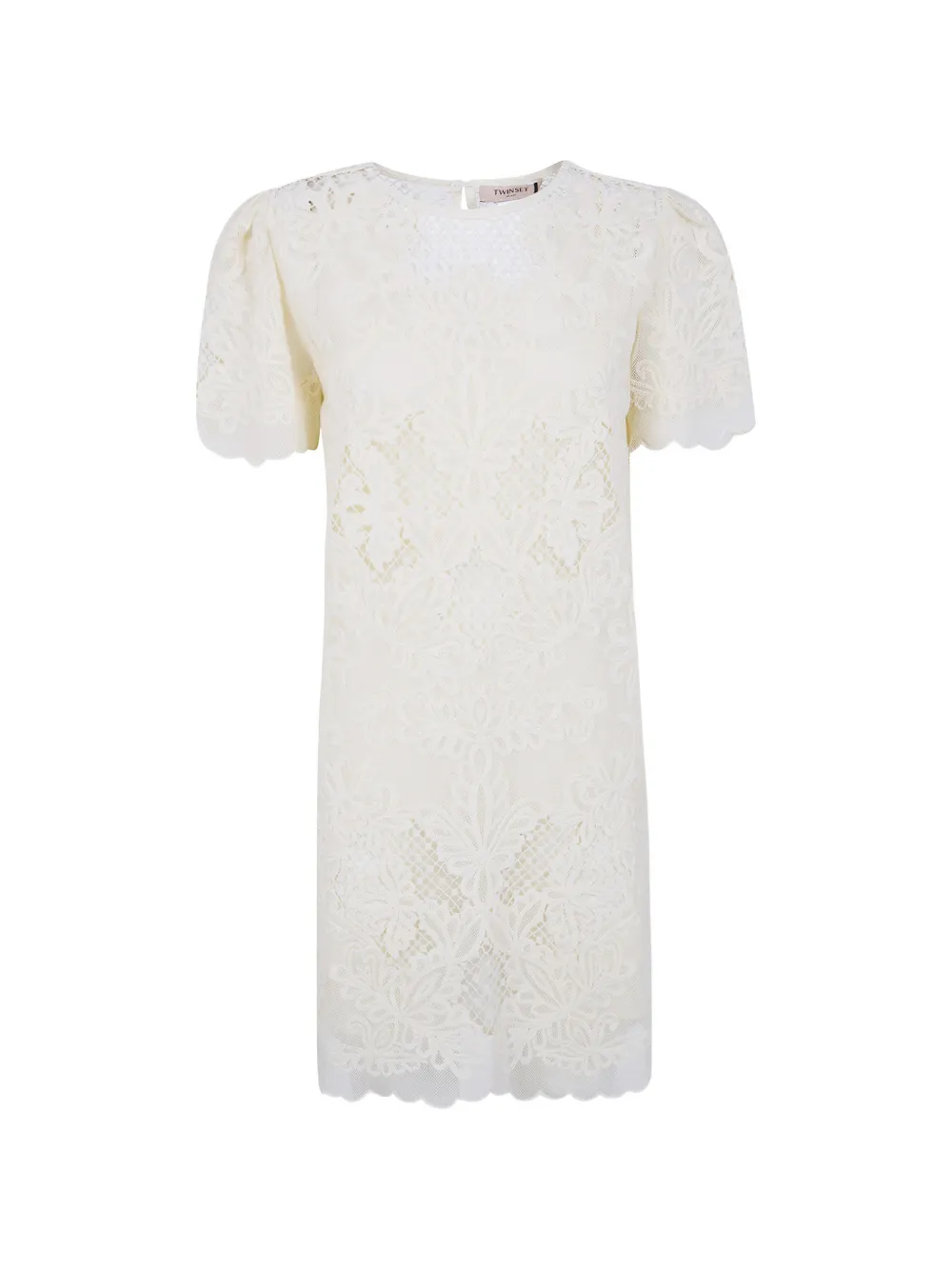 TWINSET scalloped lace dress - Toni neutri