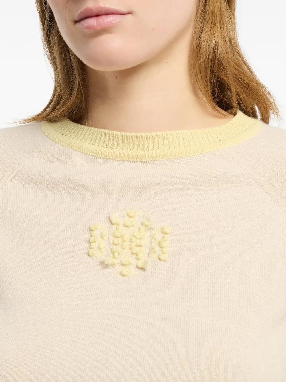 Barrie Kasjmier T-shirt met logo Beige