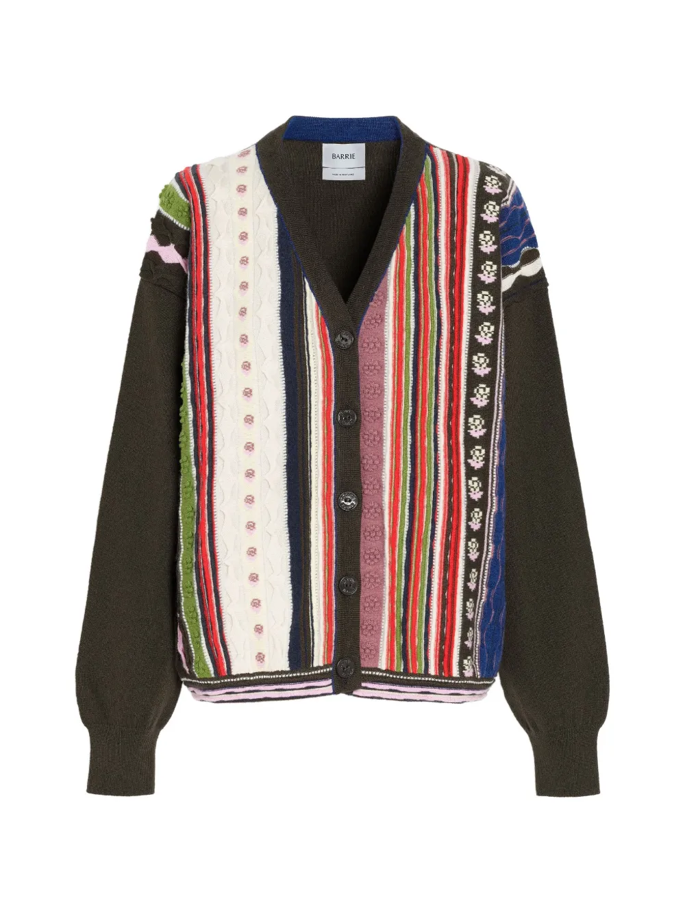 Barrie Stripe Cashmere Cardigan In Multi