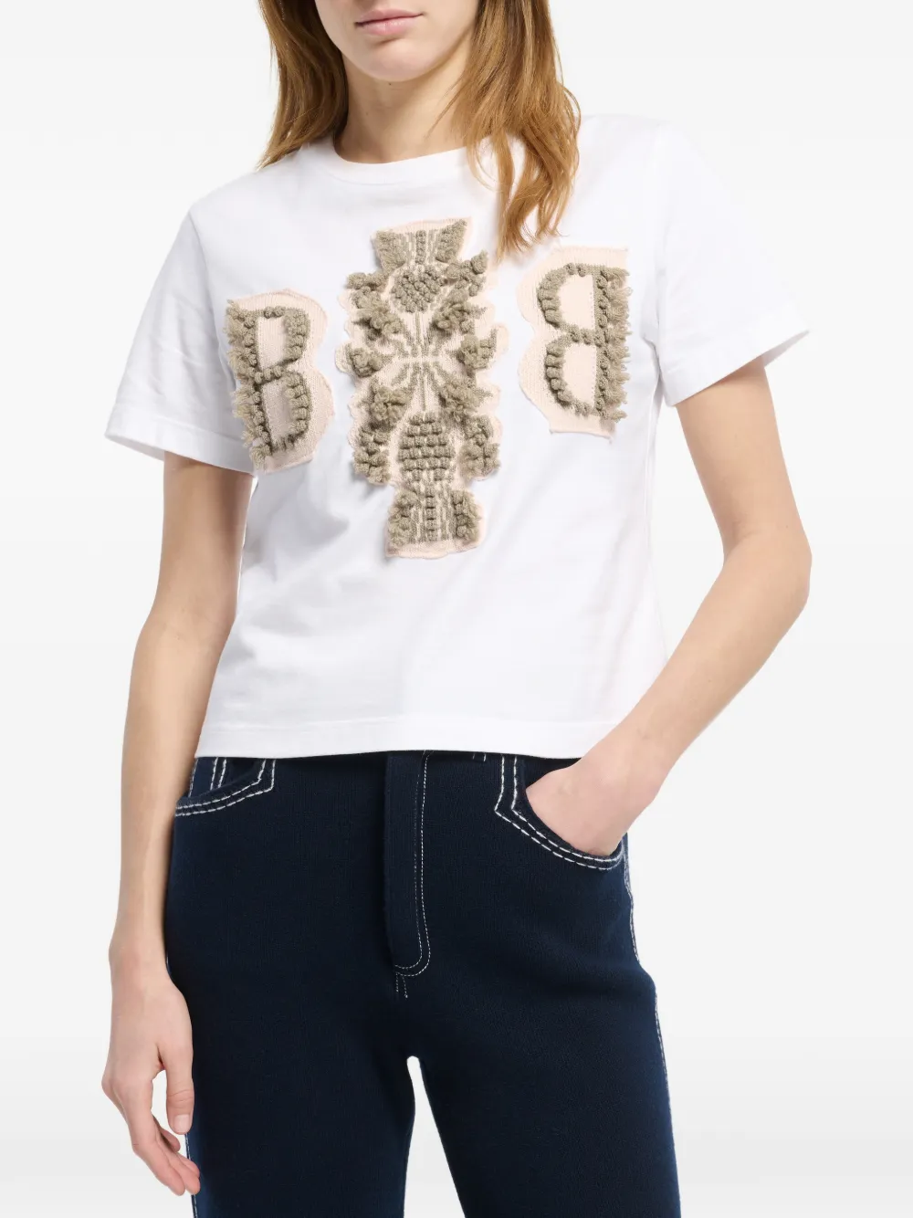 Barrie Cropped T-shirt Wit