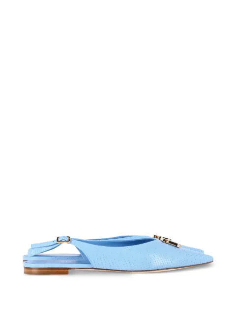 Burberry Pre-Owned motif python-print slingback ballerinas