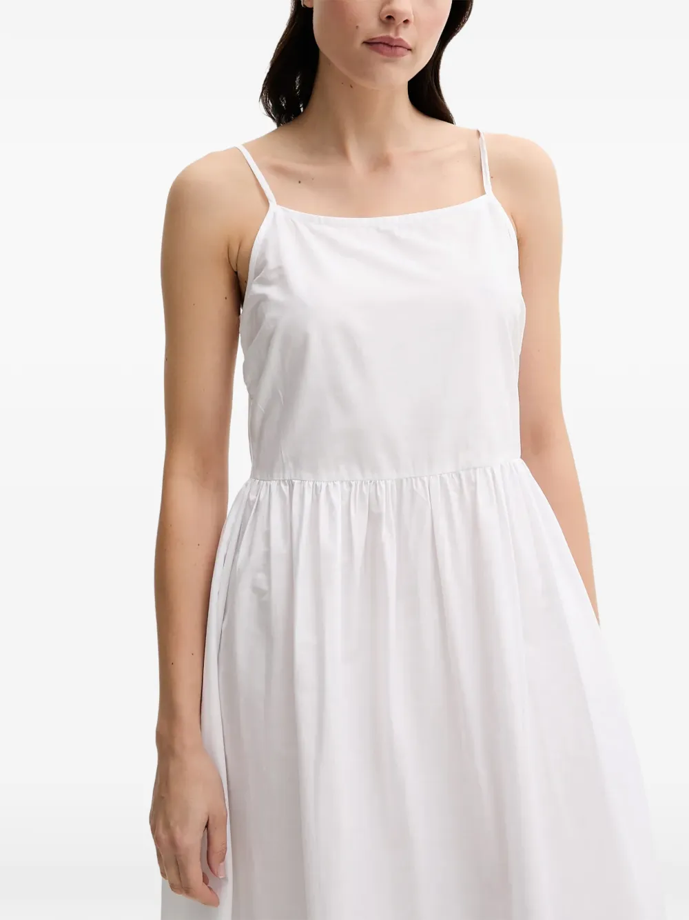 Benetton floral-embroidered midi dress - Blanc Benetton floral-embroidered midi dress - Blanc