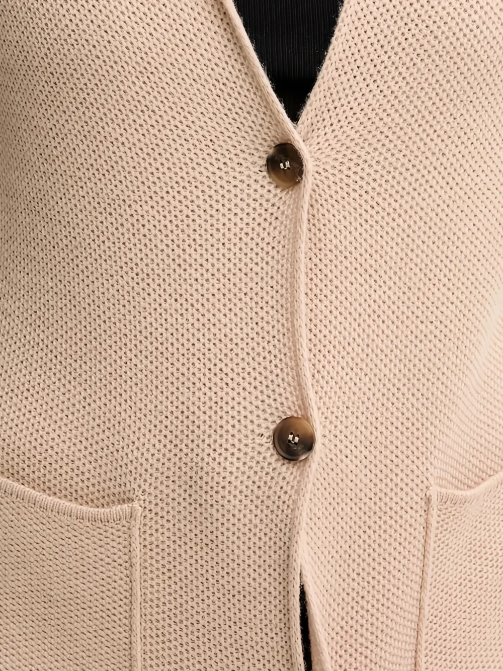 Benetton Vest met opgestikte zak Beige