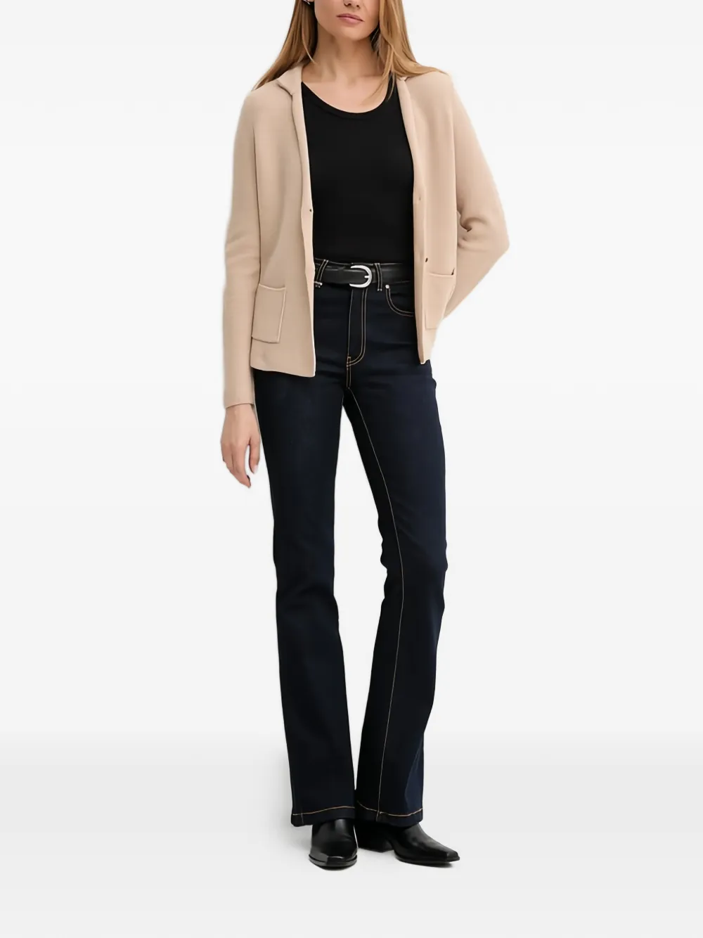 Benetton Vest met opgestikte zak Beige