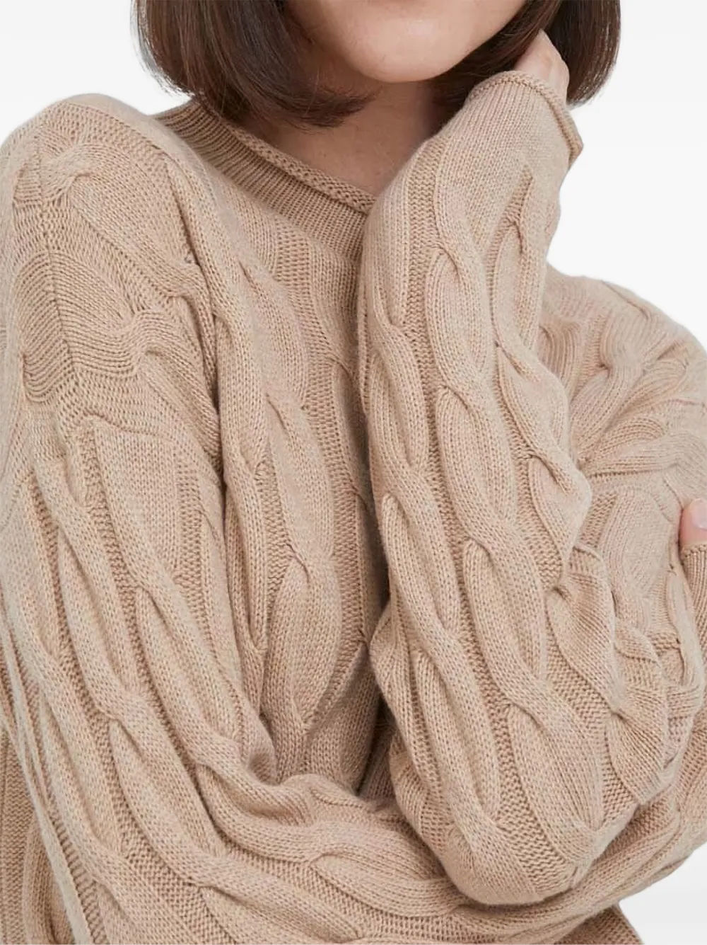 Benetton cable knit jumper Beige