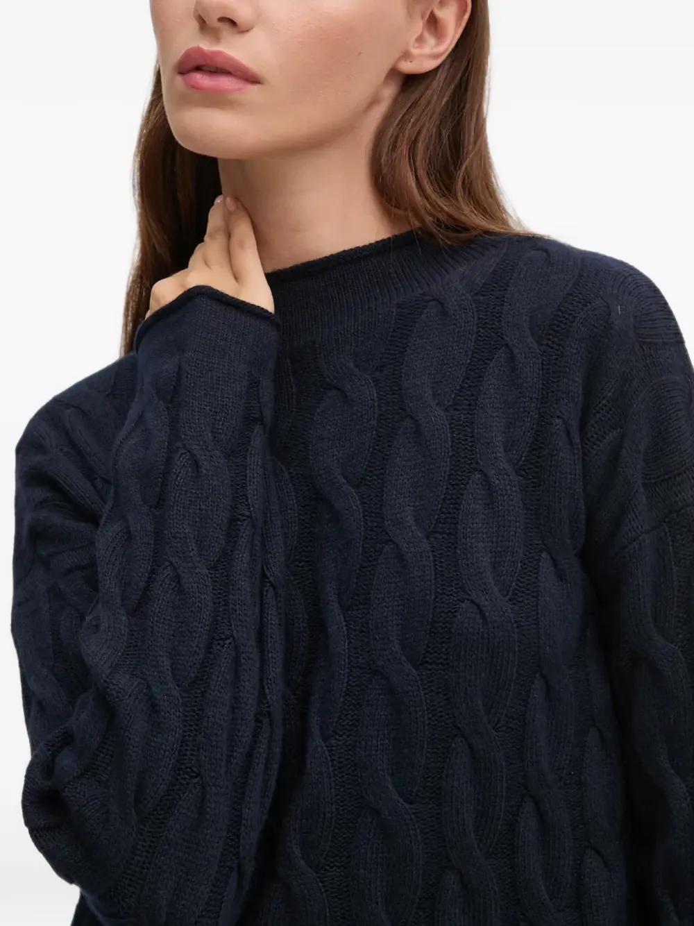 Benetton Kabelgebreide trui Blauw