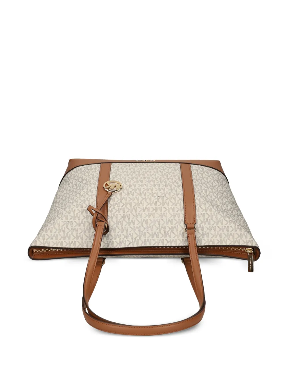 Michael Kors Grote Temple shopper met monogram-bedel Beige