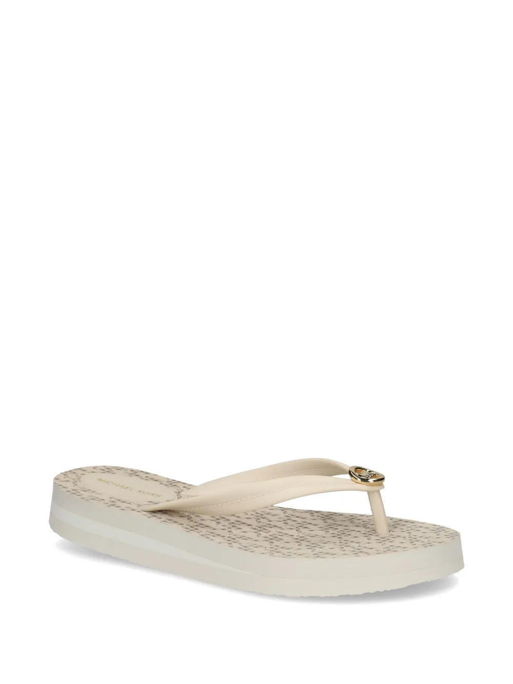 Michael Kors Posie teenslippers met logo-bedel Beige