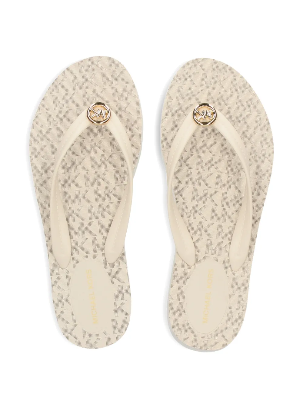 Michael Kors Posie teenslippers met logo-bedel Beige