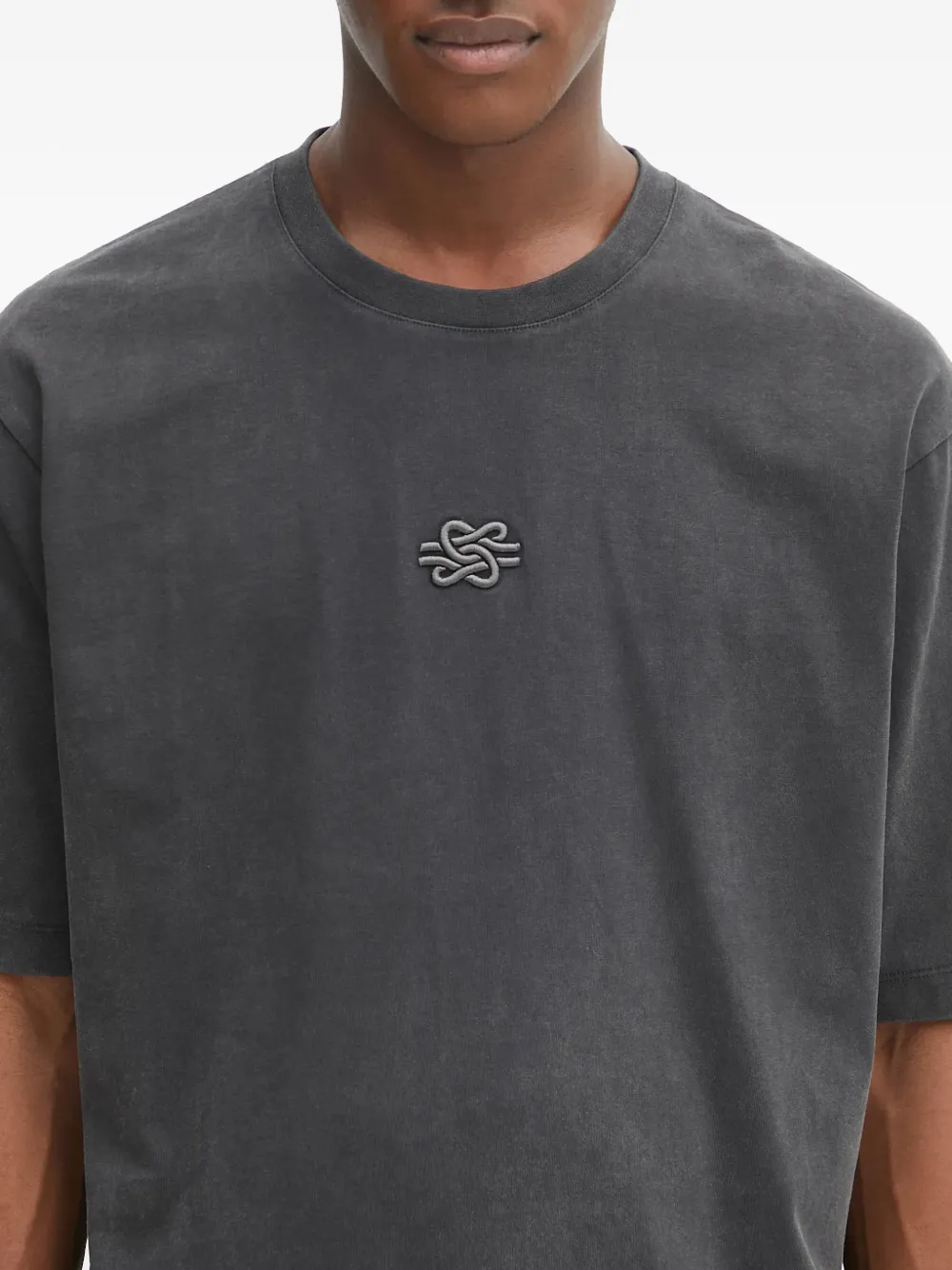 Filling Pieces Katoenen T-shirt met logopatch Grijs
