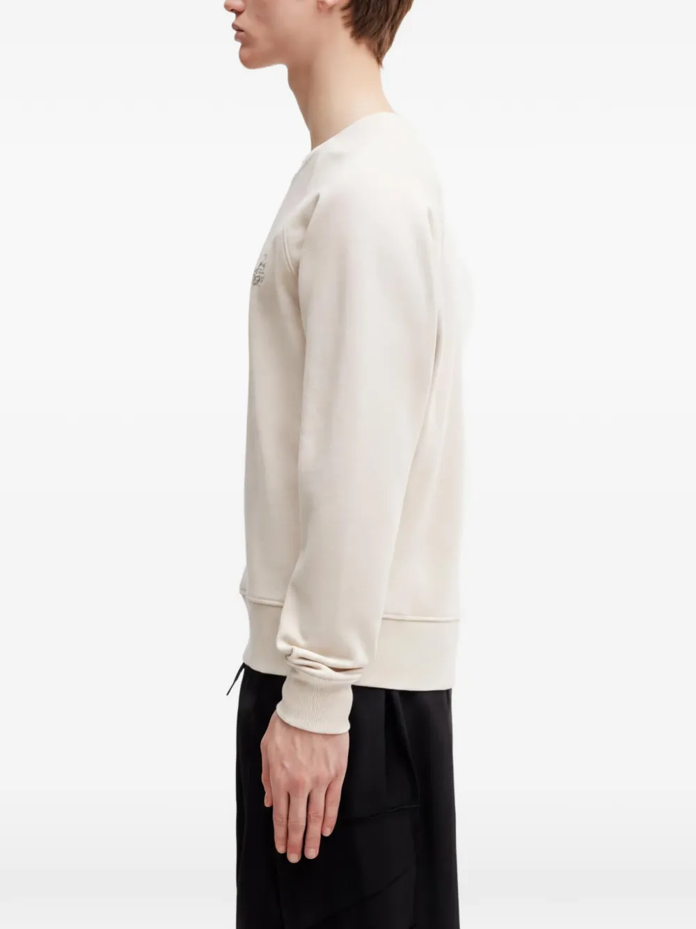Filling Pieces Sweater met geborduurd logo Beige