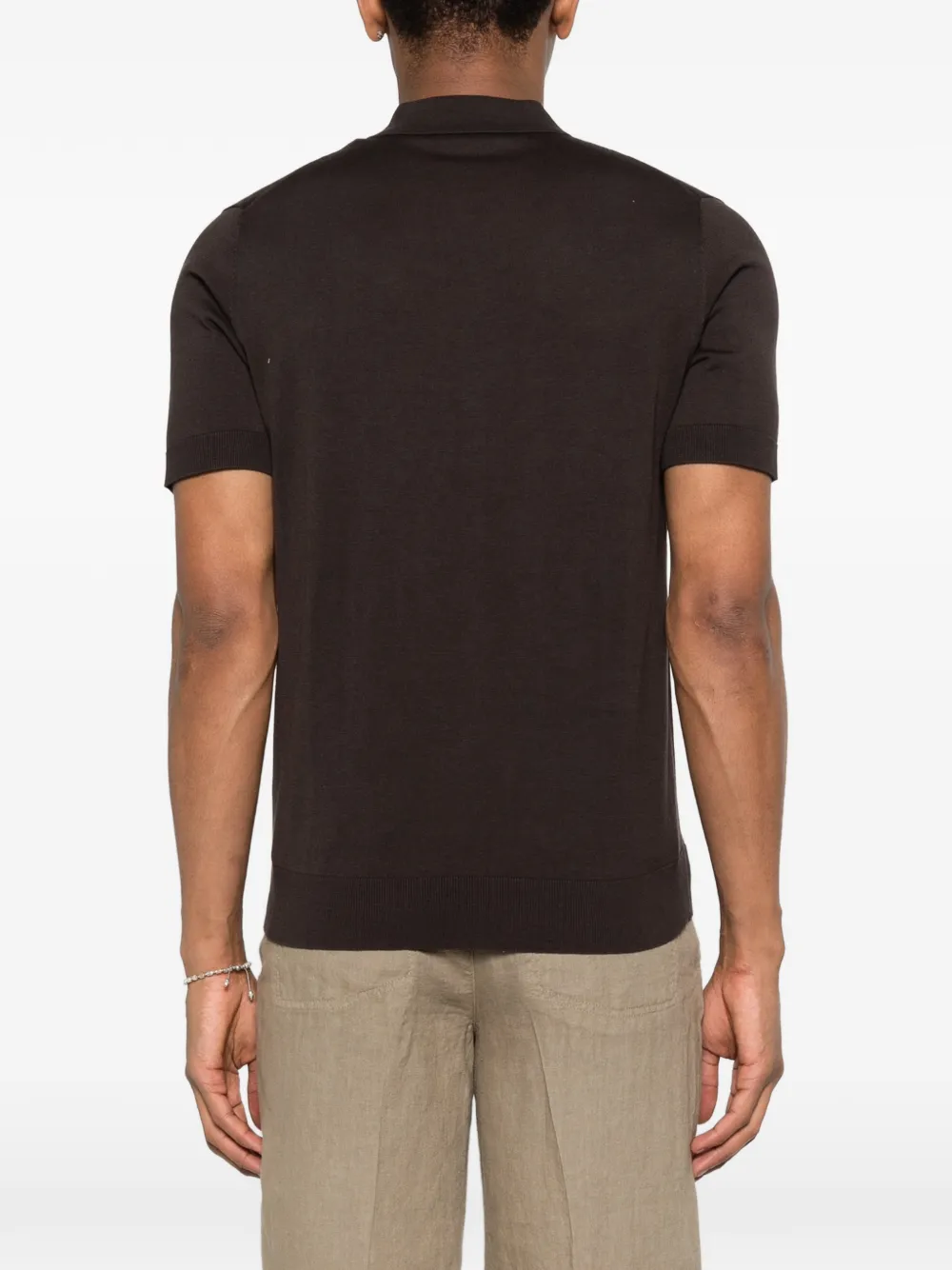 Paolo Pecora Poloshirt met knopen Bruin