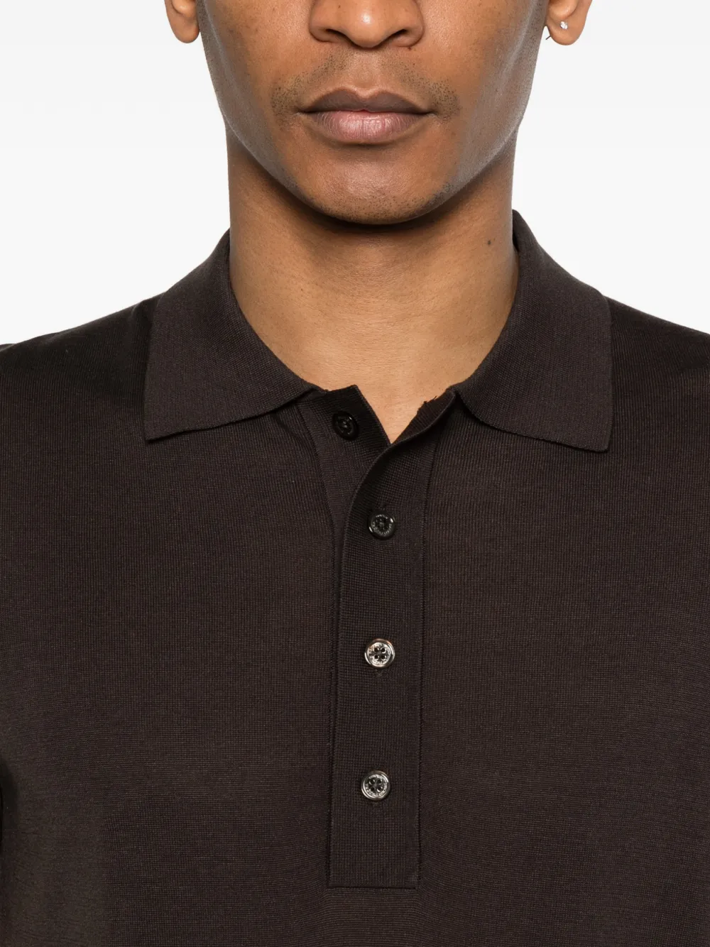 Paolo Pecora Poloshirt met knopen Bruin