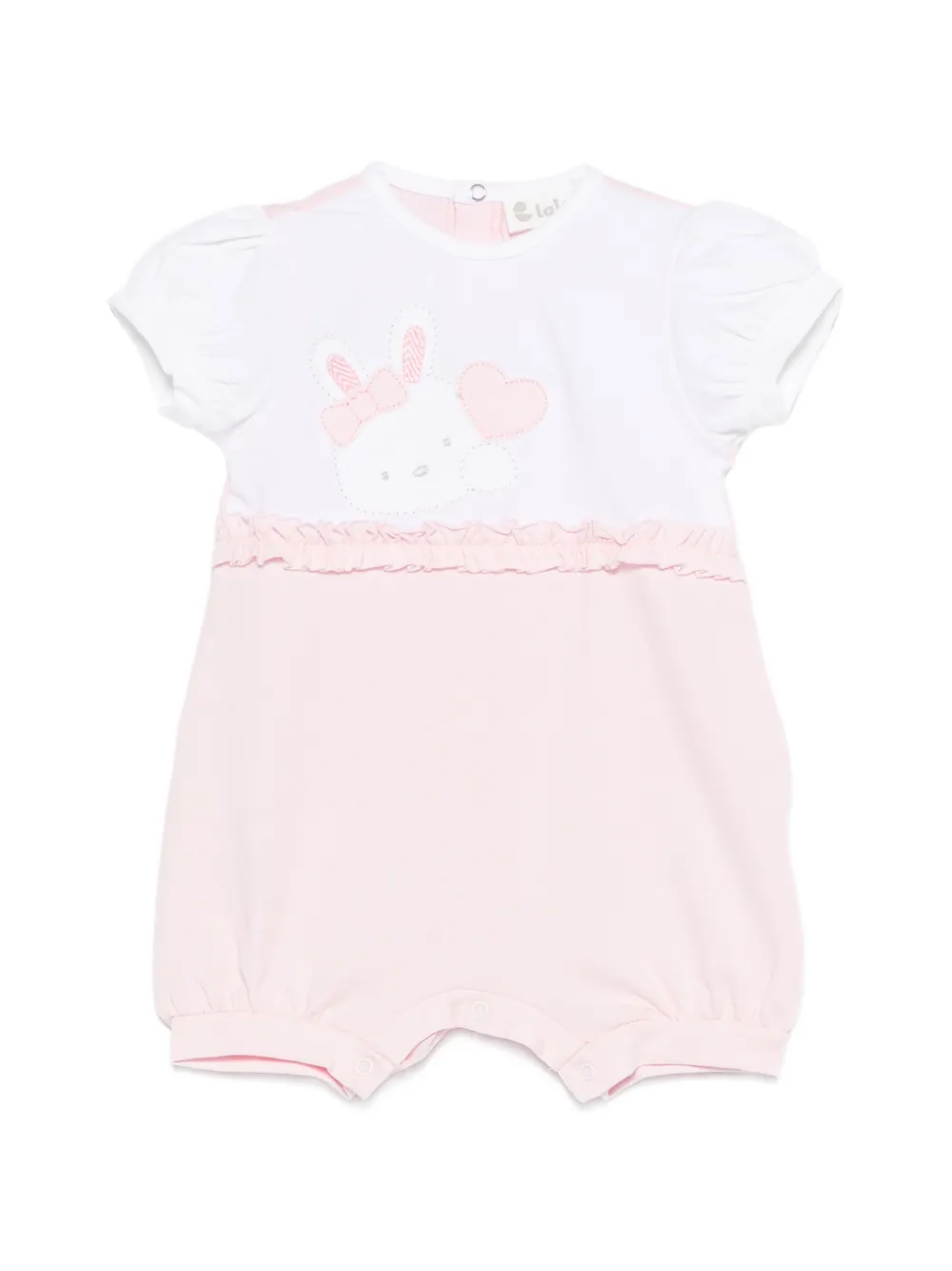 LALALU ruffled rabbit romper - Rosa