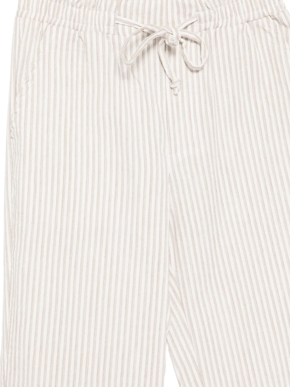  Lalalu Striped Drawstring Trousers - Neutrals 