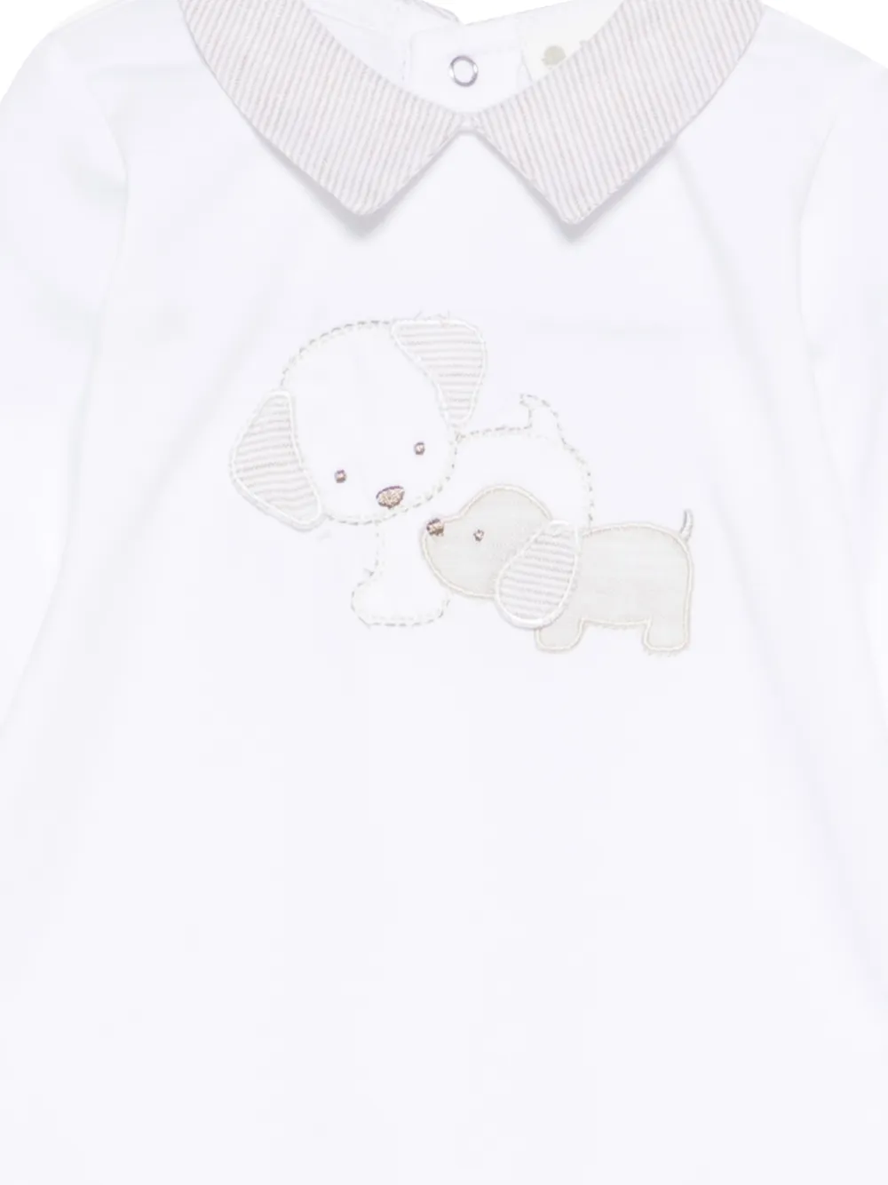  Lalalu Embroidered Collared Pajama - White 