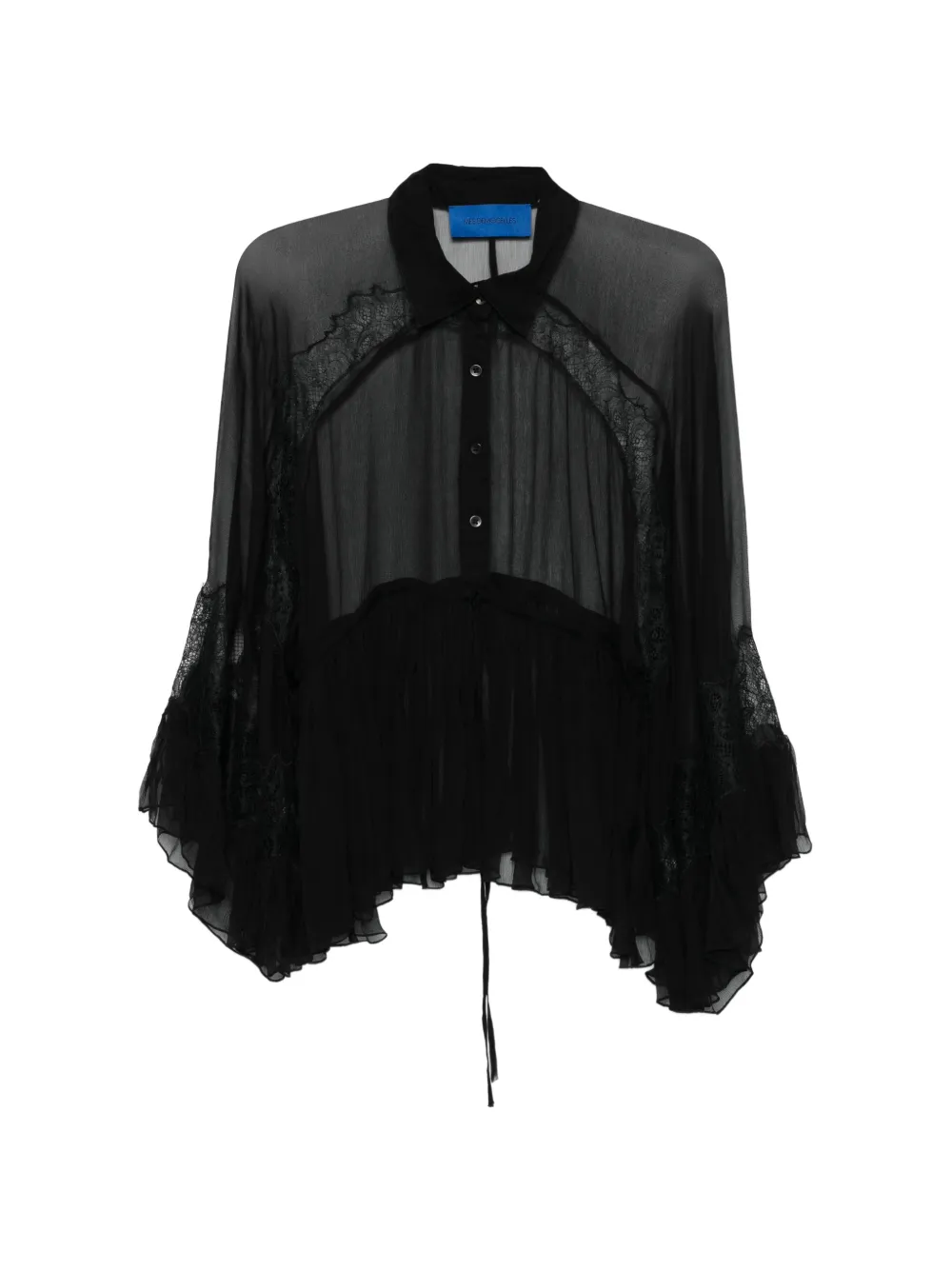Mes Demoiselles Deccala lace ruffled shirt - Nero